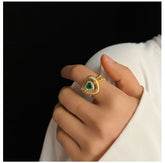 heart shaped crystal ring